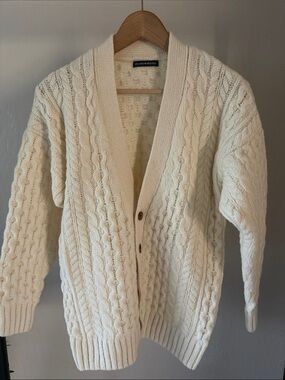 Brandy ❤️Melville Cream Cable-Knit Button Cardigan Cottagecore Gilmore Girls